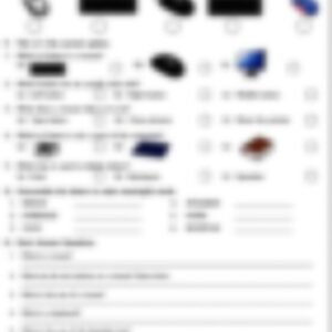 Class 1 Computer Worksheet: Mouse and Keyboard - page 1 preview