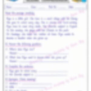 Class 1 English Grammar Worksheet: Comprehension - page 1 preview