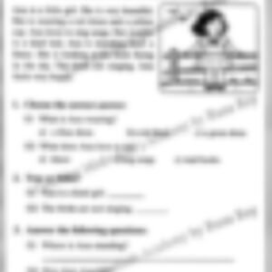 Class 1 English Grammar Worksheet: Unseen Passage - page 1 preview