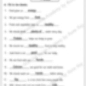 Class 1 EVS Worksheet: Food Practice - page 1 preview