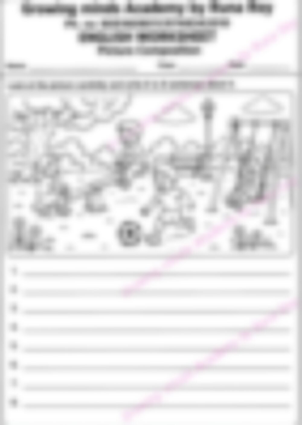 Class 2 English Grammar Worksheet: Picture Composition - page 1 preview