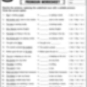 Class 2 English Grammar Worksheet: Pronouns (Set 2) - page 1 preview