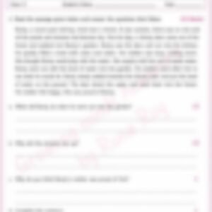 Class 2 English Grammar Worksheet: Reading Comprehension - page 1 preview