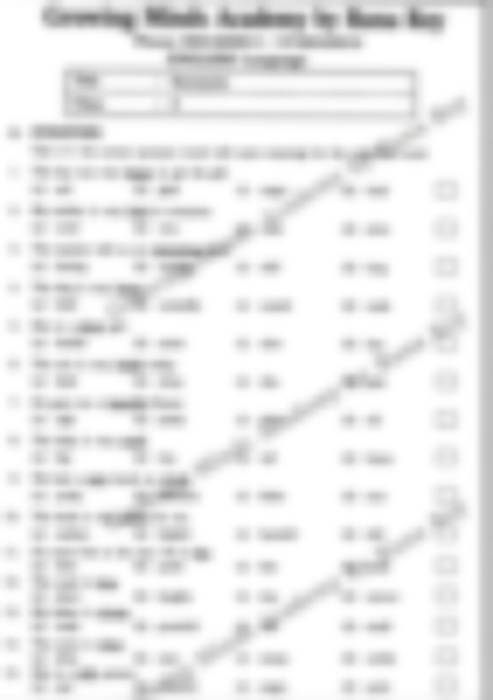 Class 2 English Grammar Worksheet: Synonyms - page 1 preview