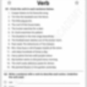 Class 2 English Grammar Worksheet: Verbs - page 1 preview