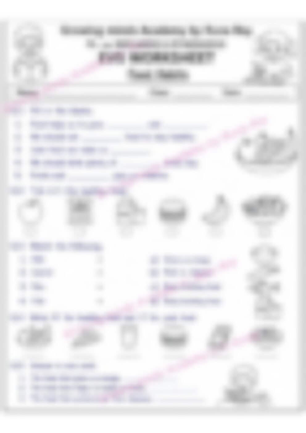 Class 2 EVS Worksheet: Food Habits - page 1 preview