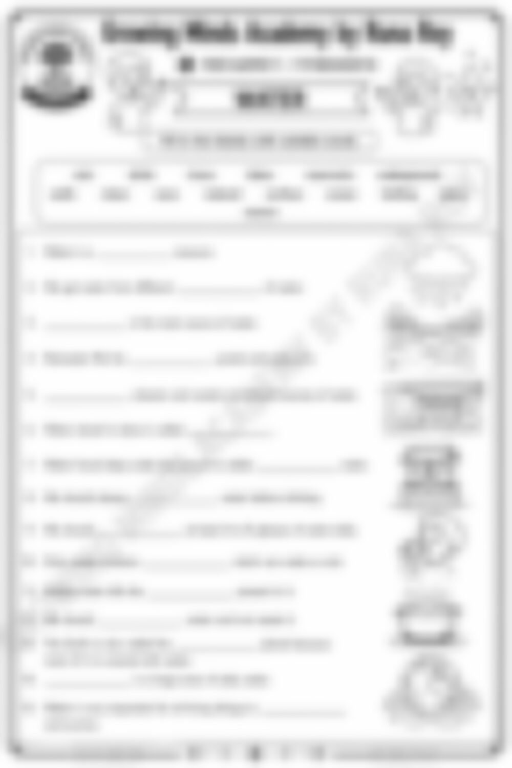 Class 2 EVS Worksheet: Water (Full Set) - page 1 preview