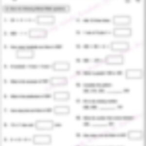 Class 2 Math Worksheet: Number System Mental Math - page 1 preview