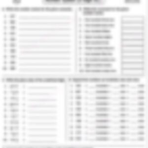 Class 2 Math Worksheet: Number System (3-Digit Numbers) - page 1 preview