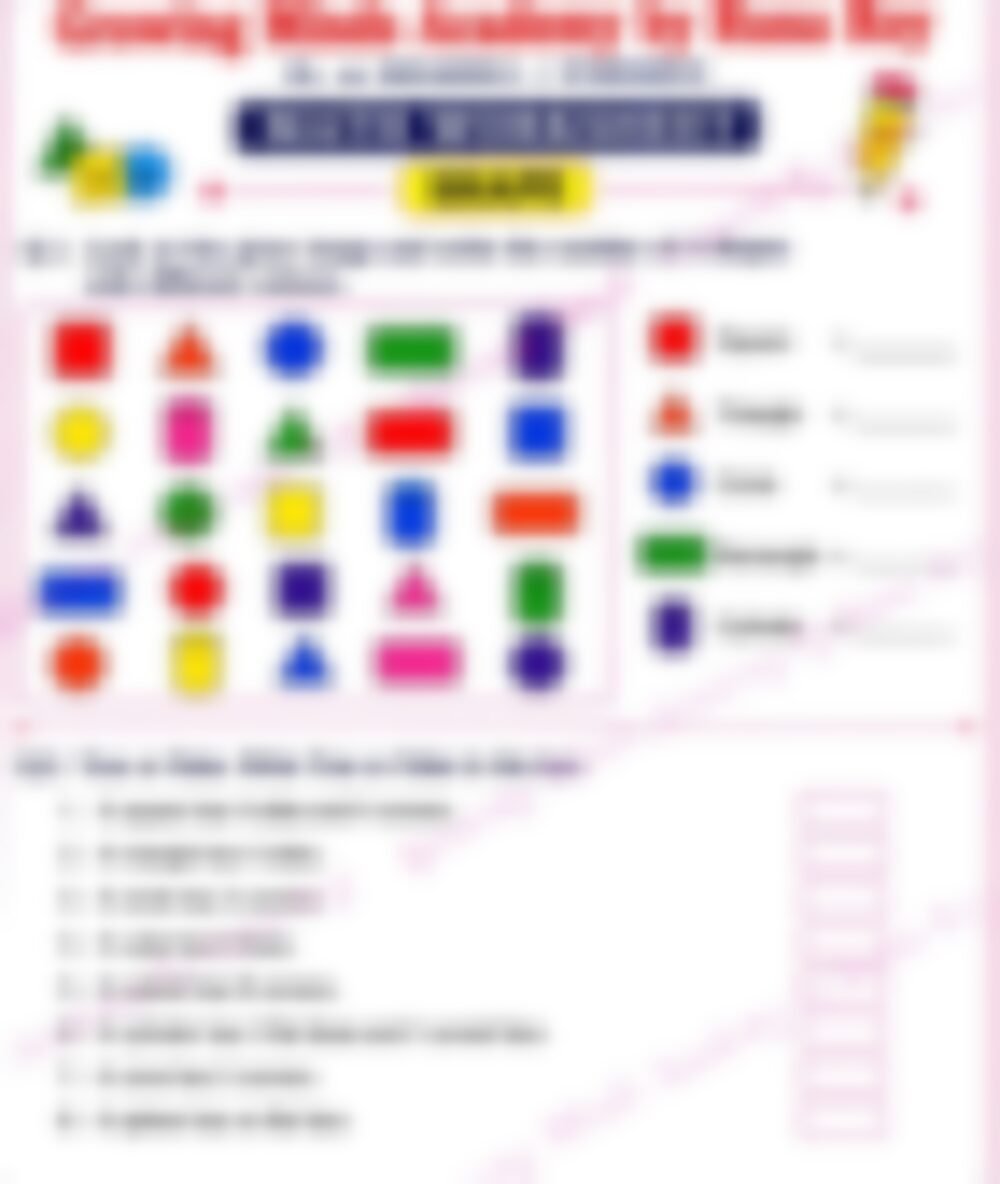 Class 2 Math Worksheet: Shapes - page 1 preview