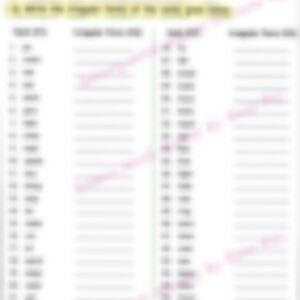 Class 3 English Grammar Worksheet: Regular, Irregular Verbs - page 1 preview