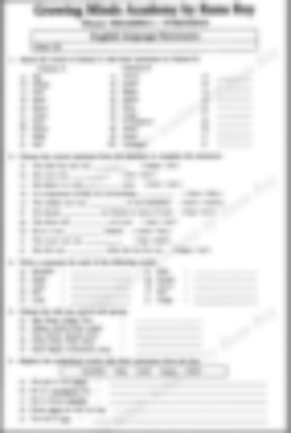 Class 3 English Grammar Worksheet: Synonyms - page 1 preview