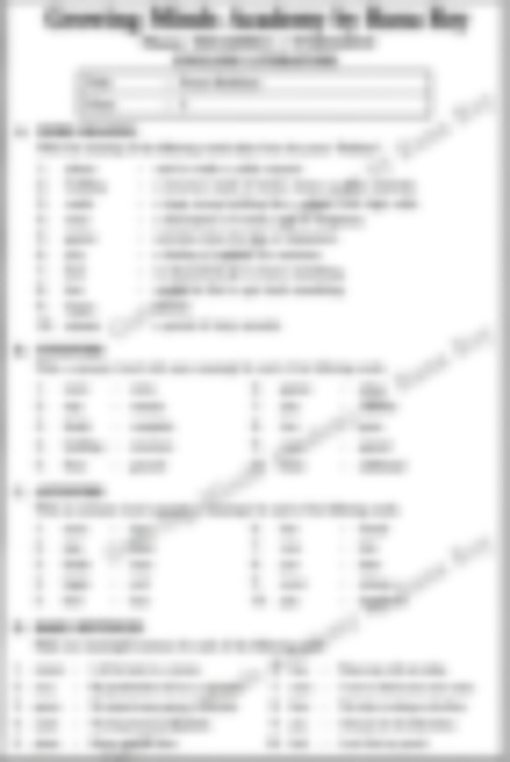 Class 3 English Literature Worksheet: Bedtime - page 1 preview