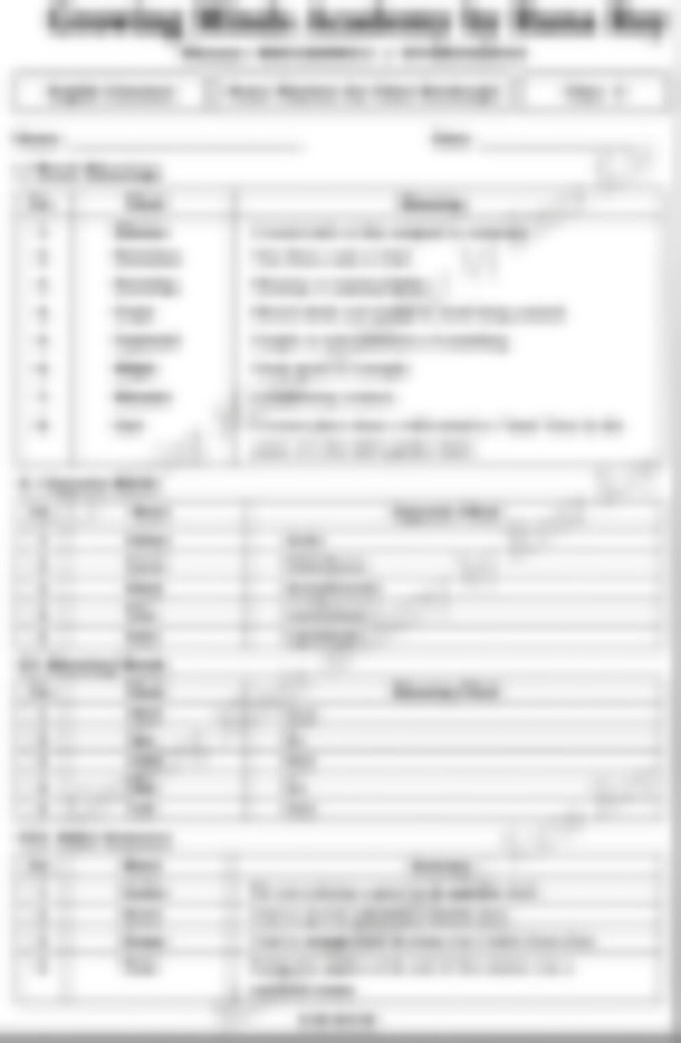 Class 3 English Literature Worksheet: Playtime - page 1 preview