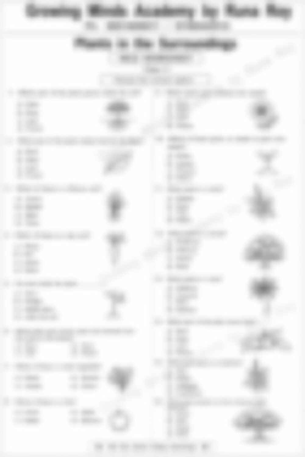 Class 3 EVS Worksheet: Plants in the Surroundings - page 1 preview