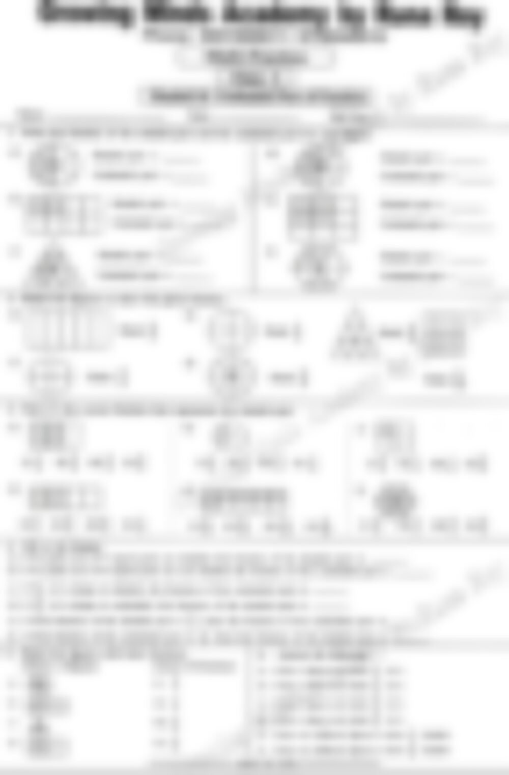 Class 4 Math Worksheet: Fraction - page 1 preview