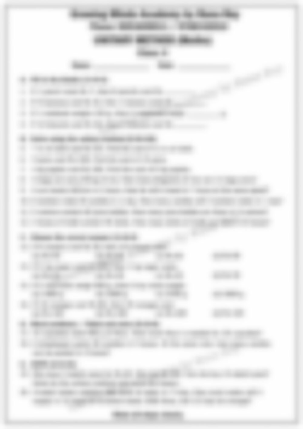 Class 4 Math Worksheet: Unitary Method Maths - page 1 preview