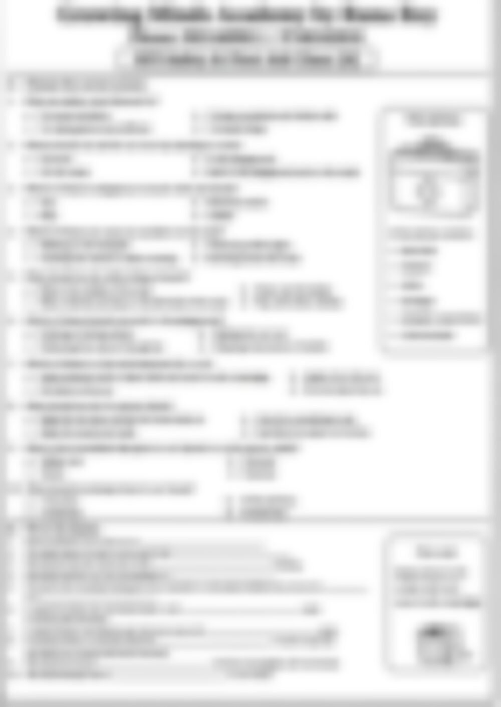 Class 4 SST Worksheet: Safety and First Aid - page 1 preview