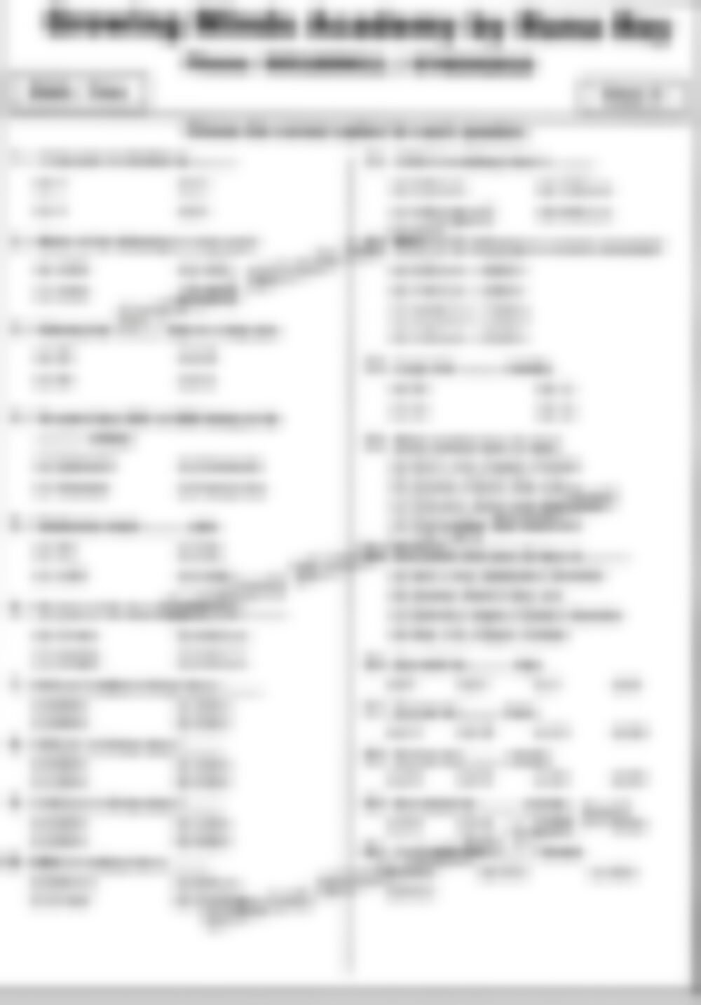 Class 5 Math Worksheet: Time - page 1 preview