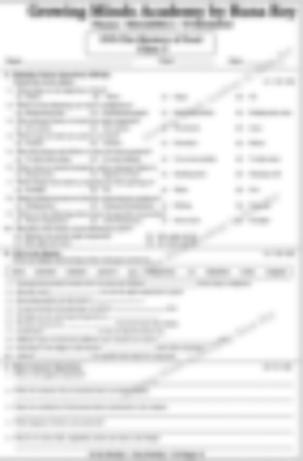 Class 5 Science Worksheet: The Mystery of Food - page 1 preview