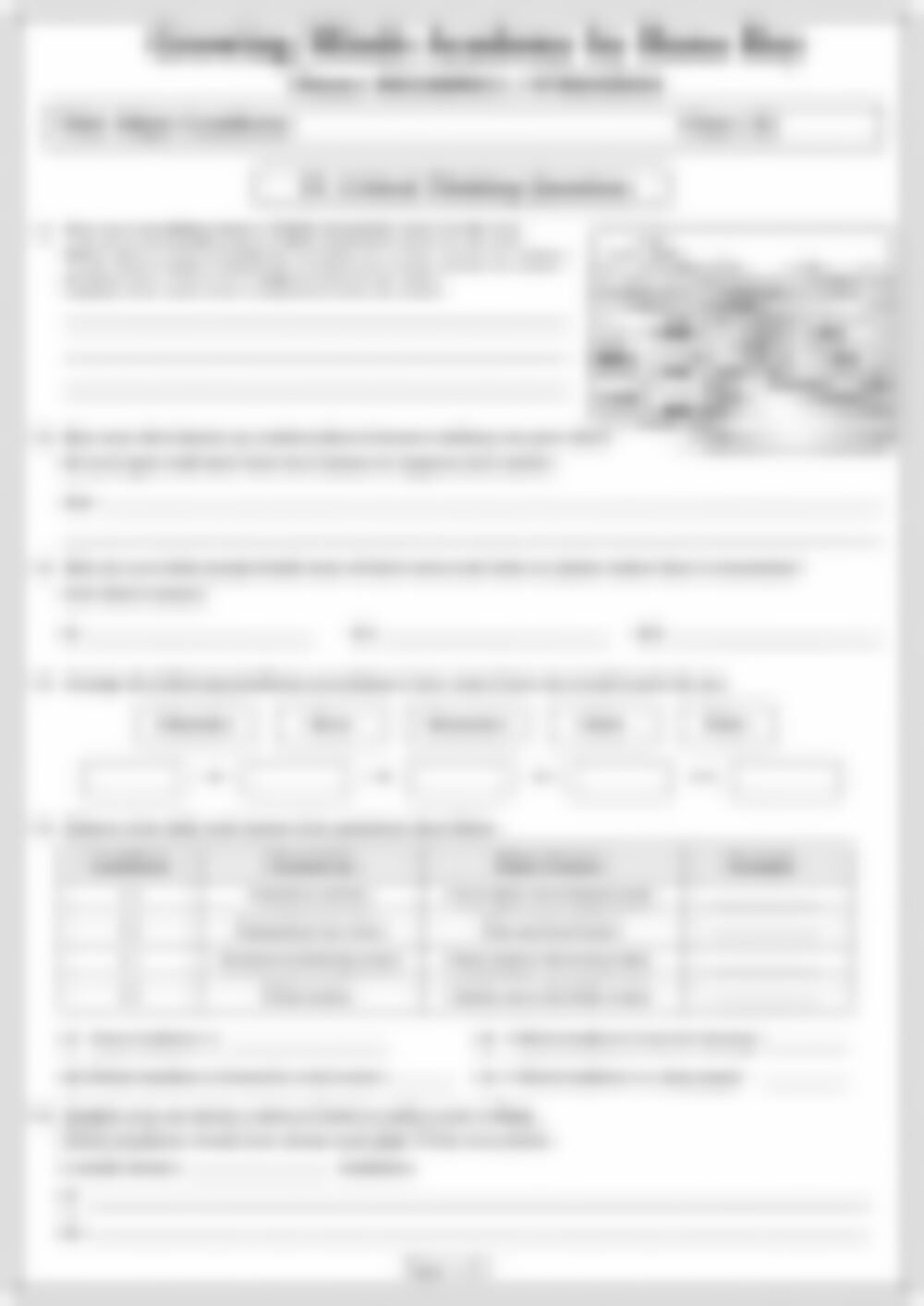 Class 5 SST Worksheet: Major Landforms - page 1 preview