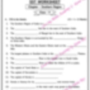 Class 5 SST Worksheet: Southern Region - page 1 preview