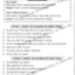 Class 6 English Grammar Worksheet: Direct and Indirect Speech - page 1 preview
