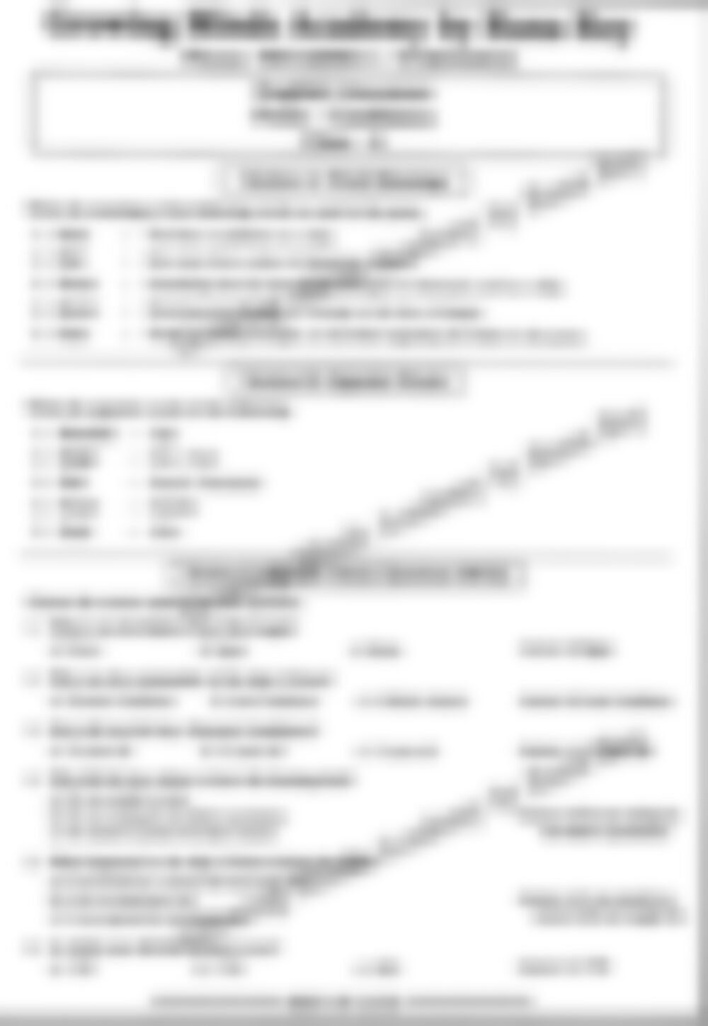 Class 6 English Literature Worksheet: Casabianca - page 1 preview