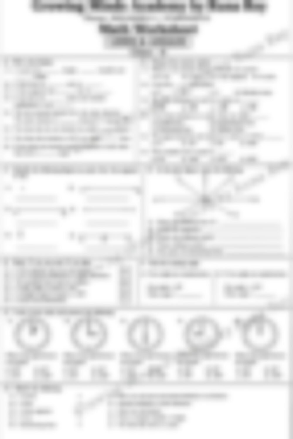 Class 6 Math Worksheet: Lines and Angles - page 1 preview