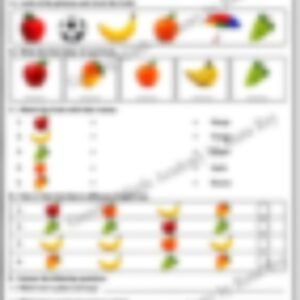 Pre-primary GK Worksheet: Fruits,flower,animal,veg - page 1 preview