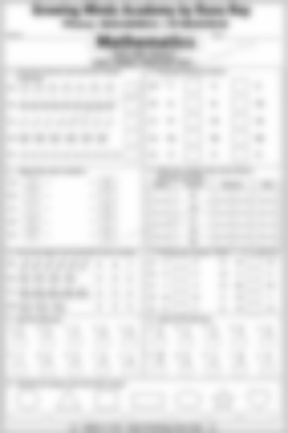 Pre-primary Math Worksheet: Mathematics 1 - page 1 preview