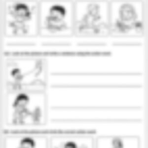 Class 1 English Grammar Worksheet: Action Words - page 1 preview