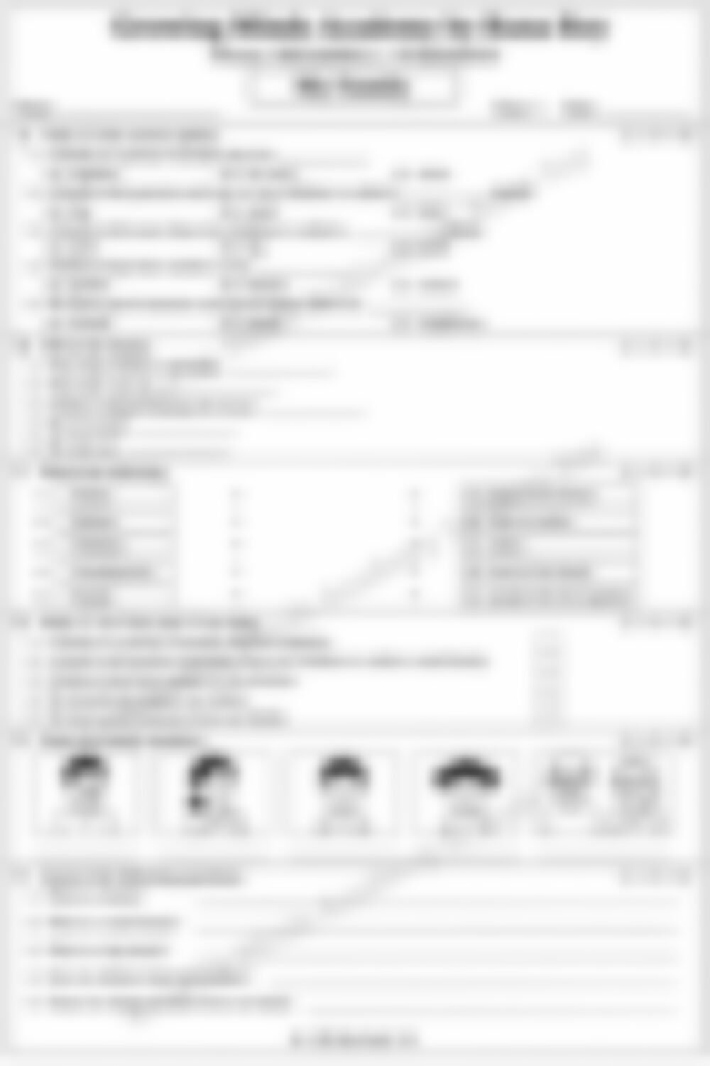 Class 1 EVS Worksheet: My Family - page 1 preview