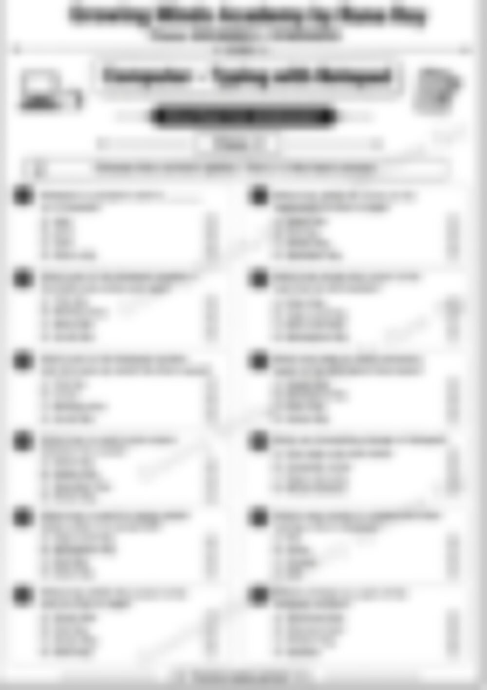 Class 2 Computer Worksheet: Typing with Notepad - page 1 preview