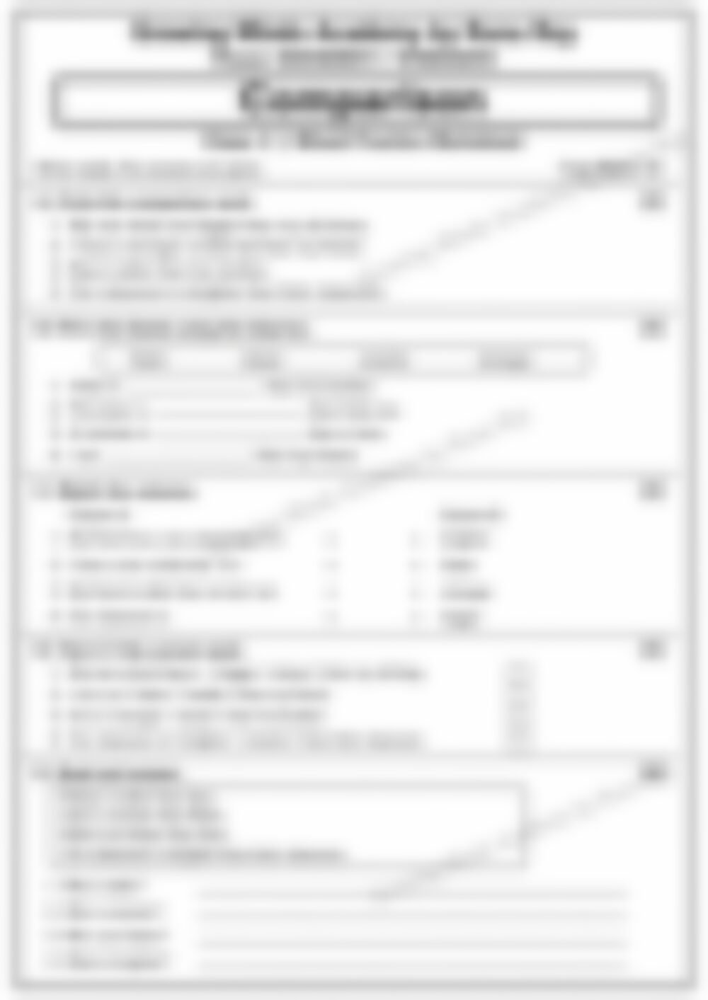 Class 2 English Grammar Worksheet: Comparison of Adjectives - page 1 preview