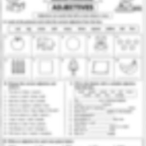 Class 3 English Grammar Worksheet: Adjectives - page 1 preview