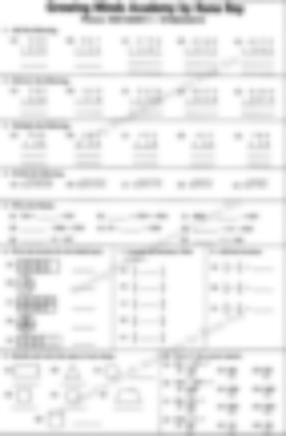 Class 3 Math Worksheet: Mental Math - page 1 preview