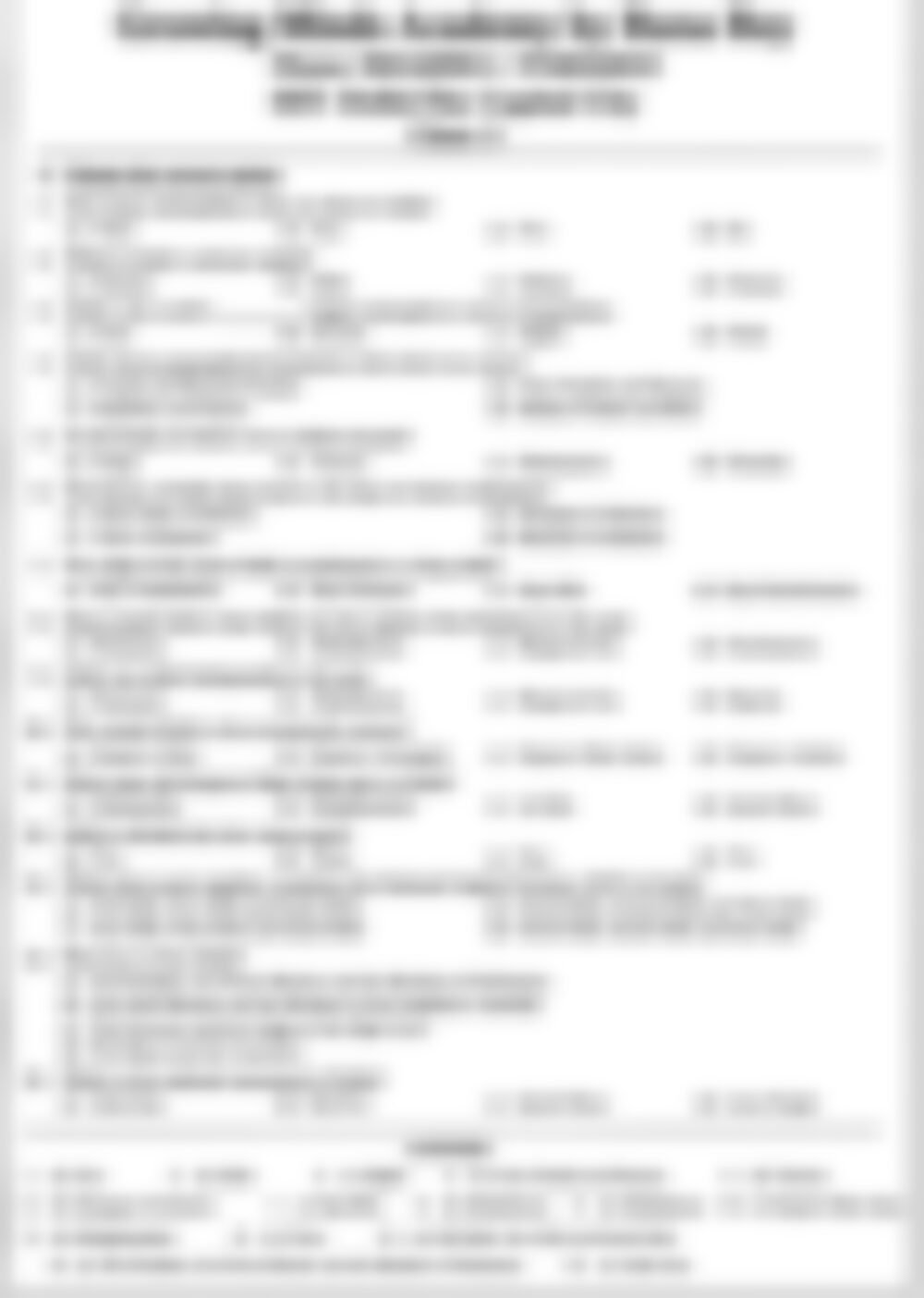 Class 3 SST Worksheet: Delhi: The Capital City - page 1 preview
