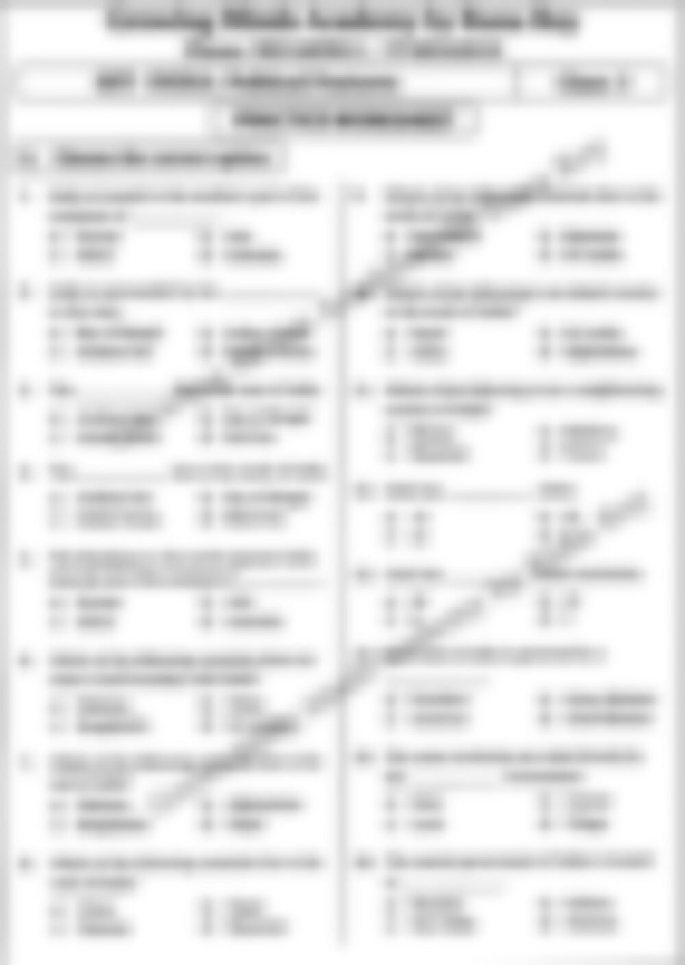 Class 3 SST Worksheet: India: Political Features - page 1 preview
