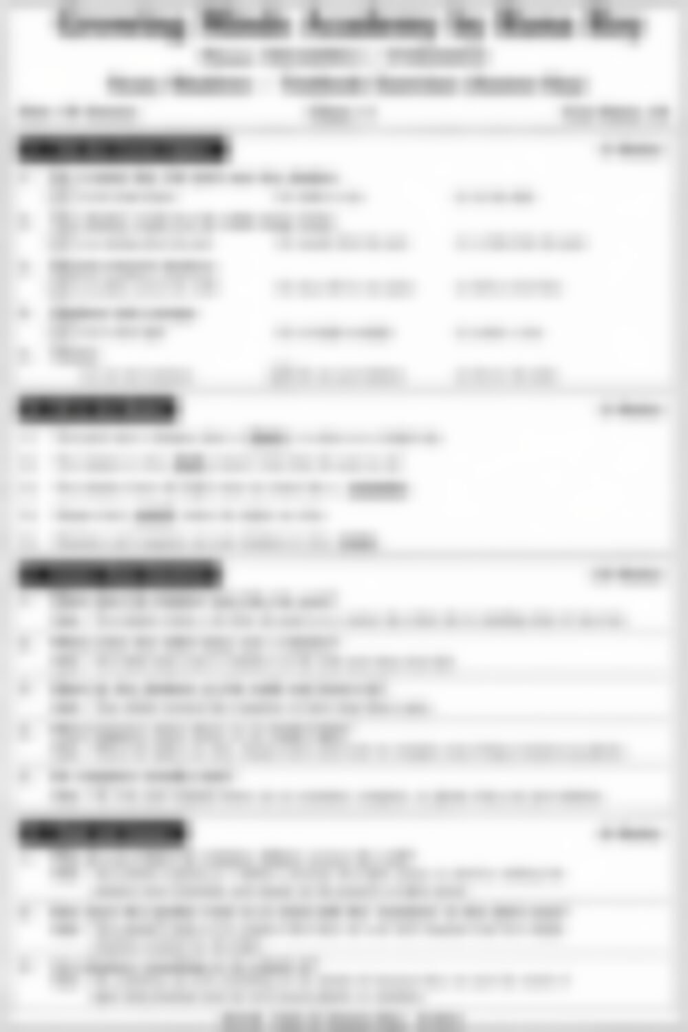 Class 4 English Literature Worksheet: Scary Shadows - page 1 preview