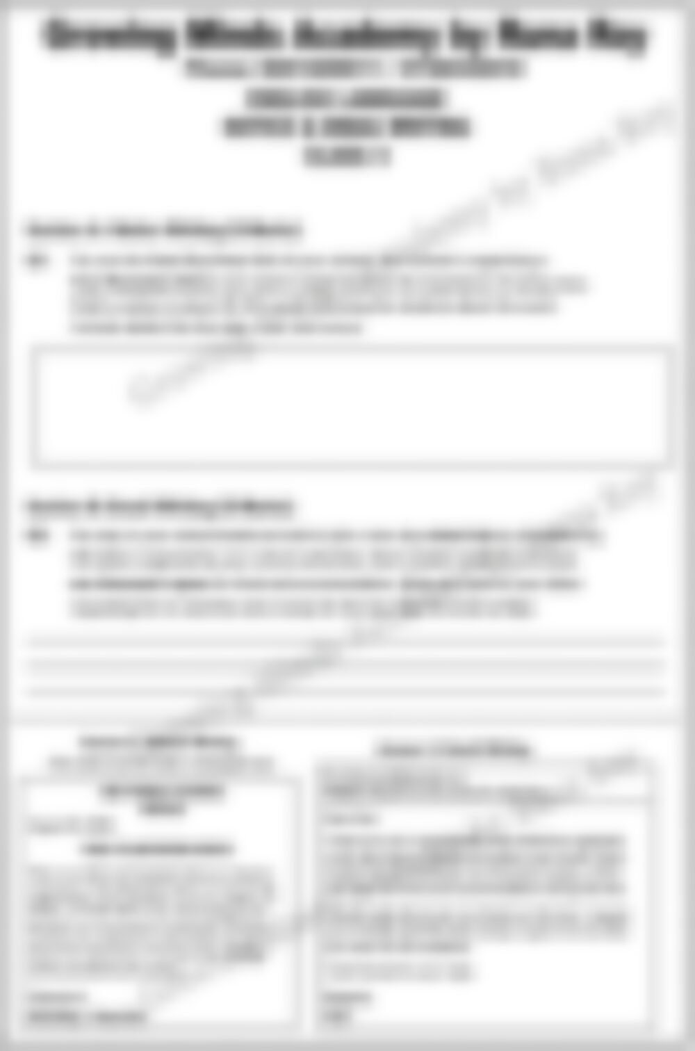 Class 5 English Grammar Worksheet: Notice and Email Writing - page 1 preview