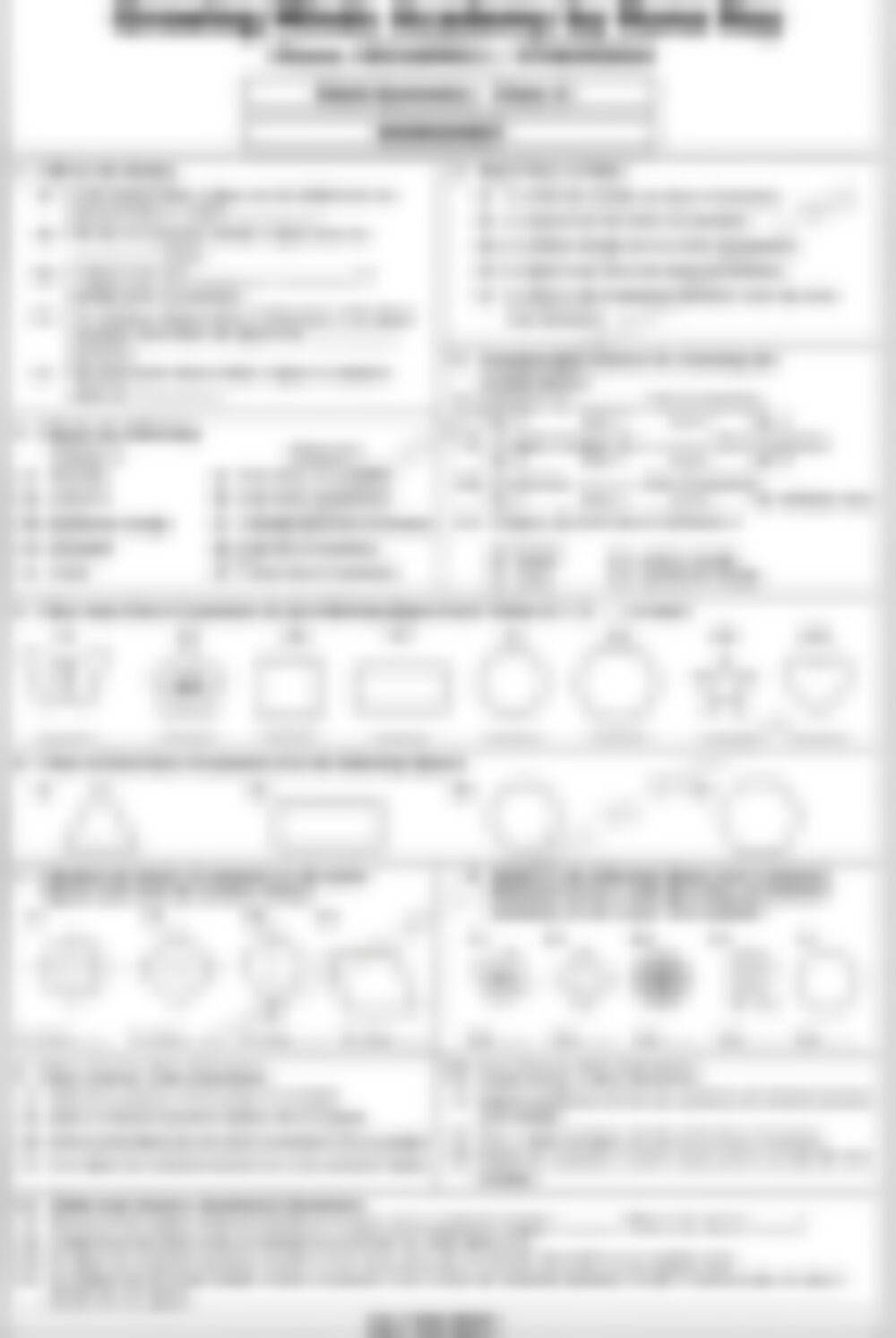 Class 6 Math Worksheet: Symmetry - page 1 preview